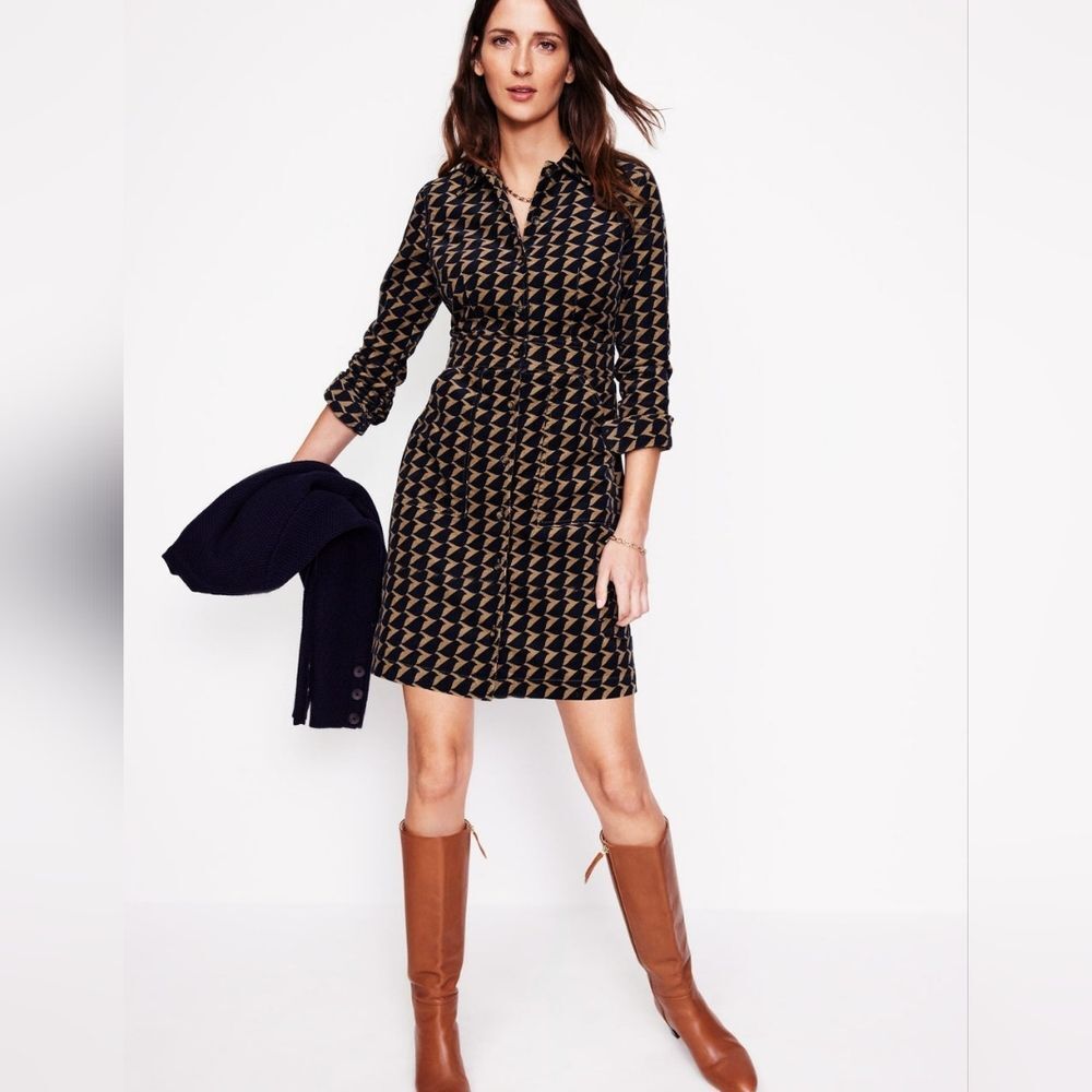 NWT Boden Flora Cord Shirt Dress In Rubber Birdie - Size 6R